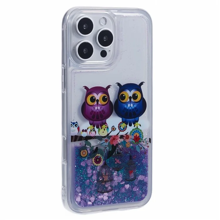 Для Iphone 16 Pro Max Case Floating Quicksand Pattern Soft Tpu Back Cover - Две Совы