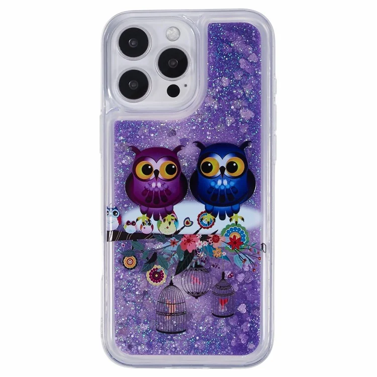 Для Iphone 16 Pro Max Case Floating Quicksand Pattern Soft Tpu Back Cover - Две Совы