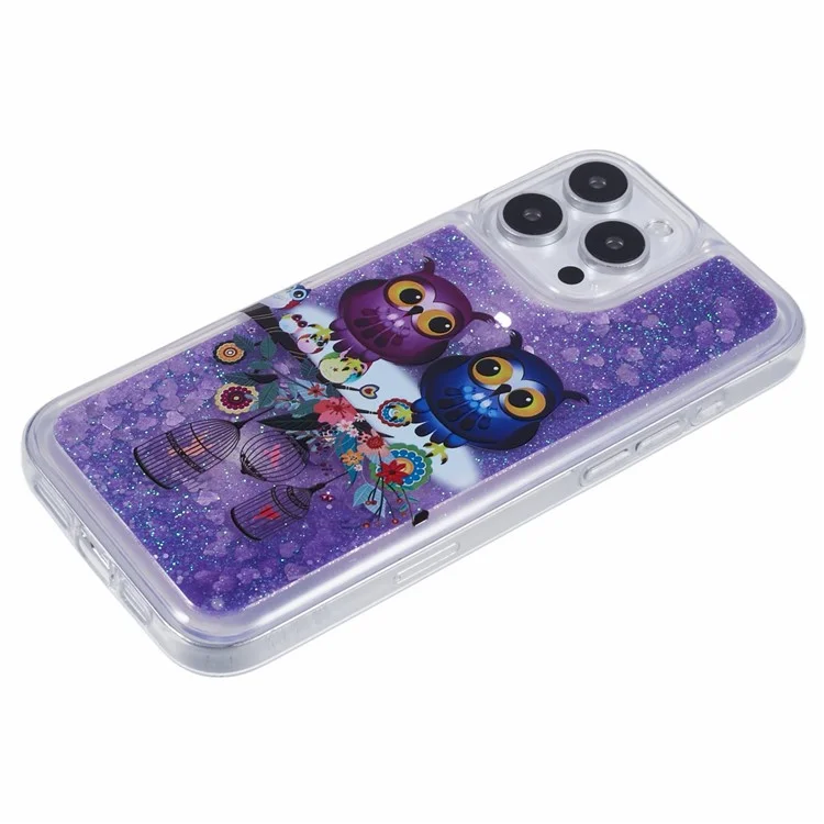 Для Iphone 16 Pro Max Case Floating Quicksand Pattern Soft Tpu Back Cover - Две Совы