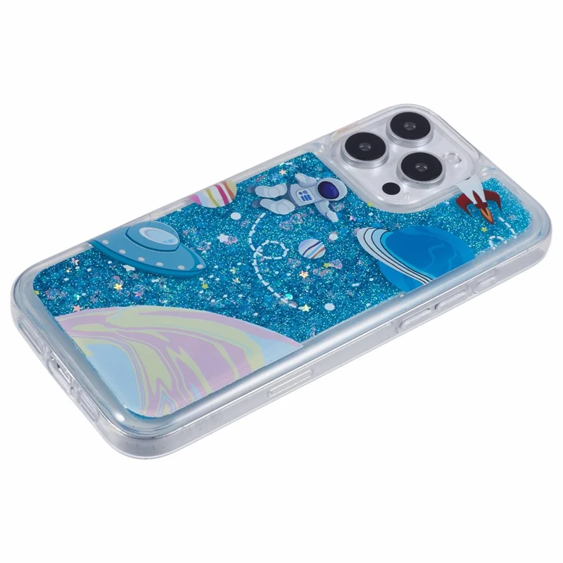 For iPhone 16 Pro Max Case Floating Quicksand Pattern Soft TPU Back Cover - Universe