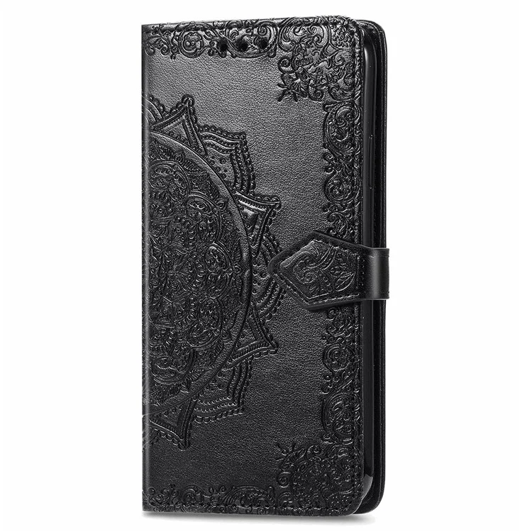 For Oppo Reno12 F 5G Wallet Case Mandala Flower Leather Phone Cover Stand View - Black