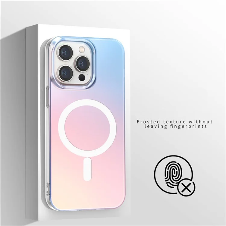 For iPhone 14 Pro Max Case Compatible with MagSafe Laser Gradient Effect TPU+PC Phone Cover