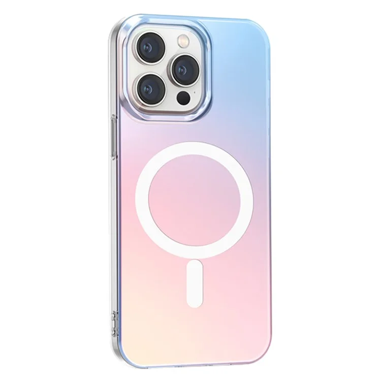 For iPhone 15 Pro Case Compatible with MagSafe Laser Gradient Effect TPU+PC Phone Cover