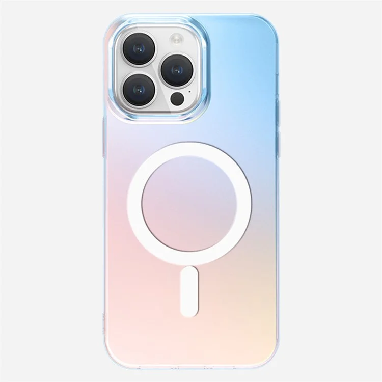 For iPhone 15 Pro Case Compatible with MagSafe Laser Gradient Effect TPU+PC Phone Cover