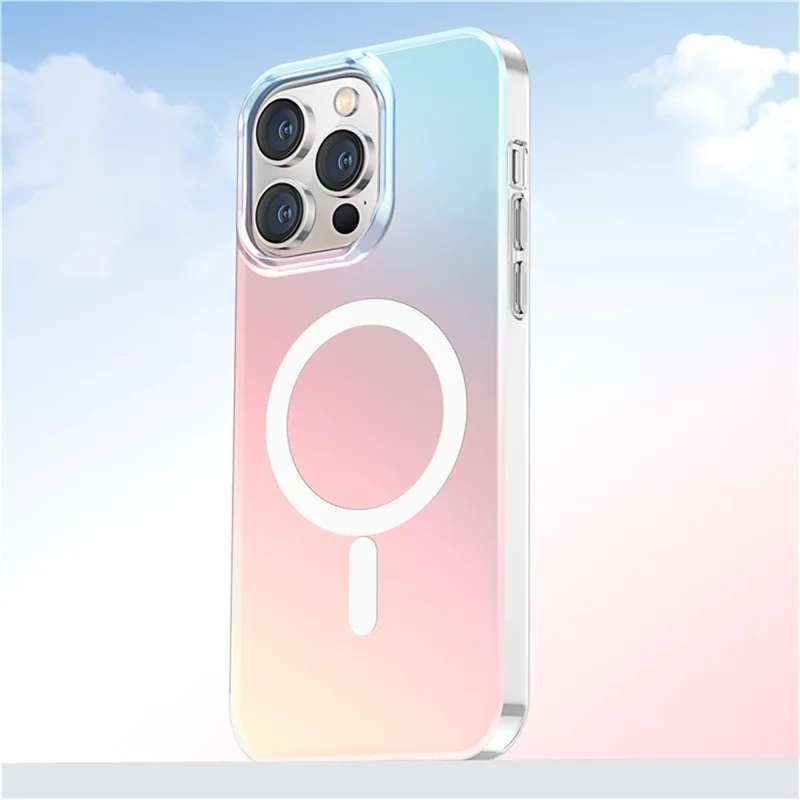 For iPhone 16 Pro Case Compatible with MagSafe Laser Gradient Effect TPU+PC Phone Cover
