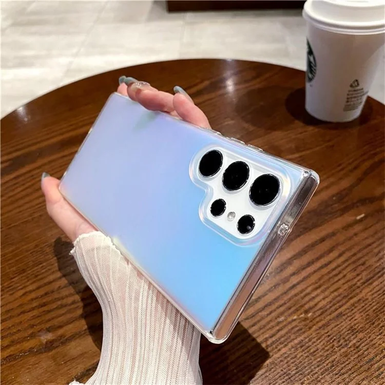 Pour Samsung Galaxy S23 Ultra Case Laser Laser Effet Effet Tpu Tpu + pc Couverture pc