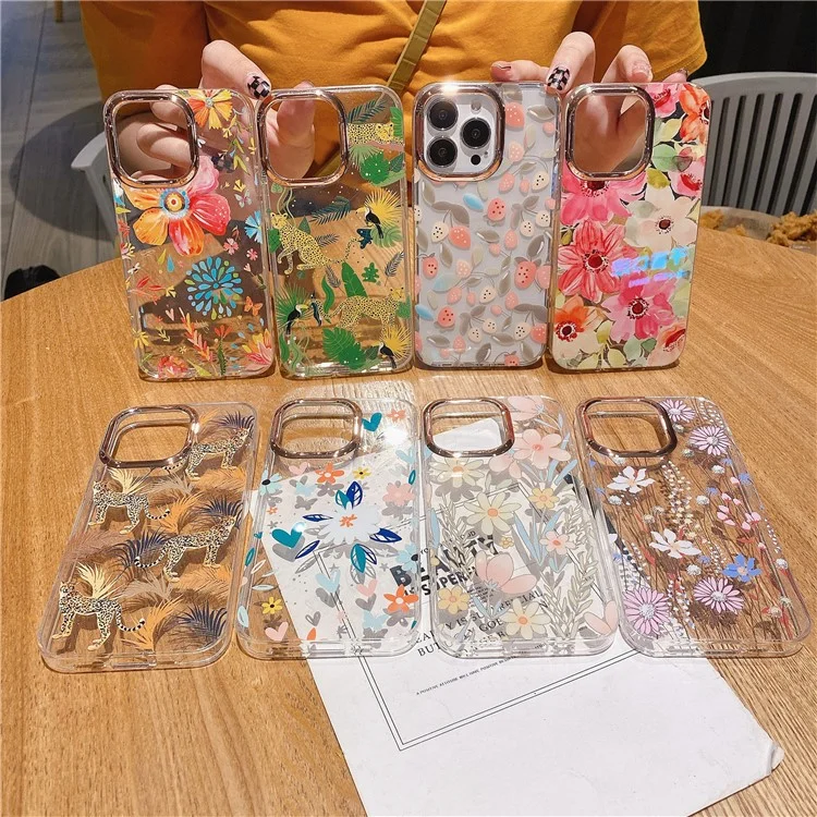 Para Iphone 15 Pro Case Doblayer IMD Patrón TPU+PC Cubierta de Teléfono Protectora a Prueba de Choques - S5