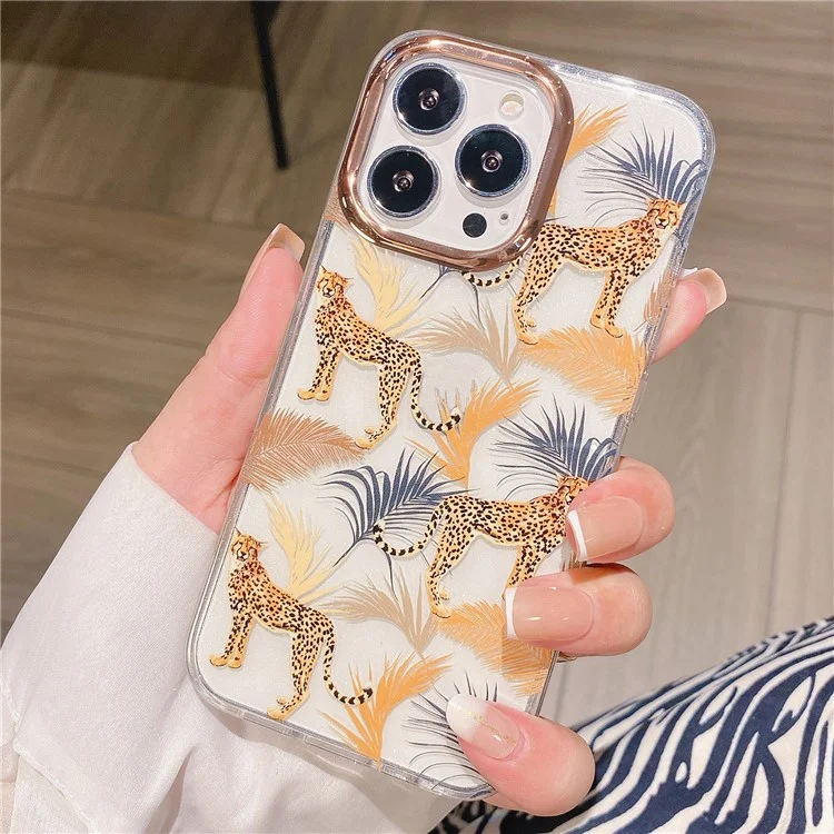 Para Iphone 15 Pro Max Case Doplayer IMD Patrón TPU+PC Cubierta de Teléfono Protectora a Prueba de Choques - S5