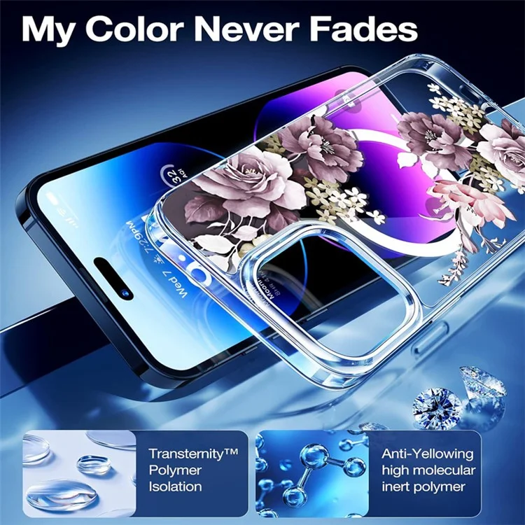 For iPhone 16 Pro Case TPU+PC Phone Cover Compatible with MagSafe