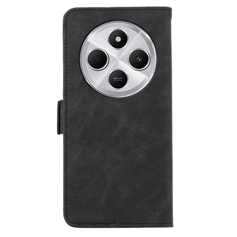 ABEEL For Xiaomi Poco C75 4G / Redmi 14R 5G / 14C 4G Case PU Leather Folio Stand View RFID Blocking Phone Cover - Black