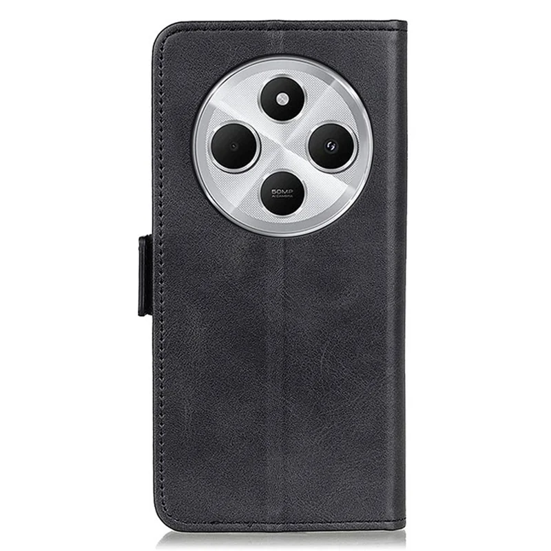 Für Xiaomi Redmi 14c 4G Hülle Stand Cowide Textur PU Leder Telefonabdeckung - Schwarz