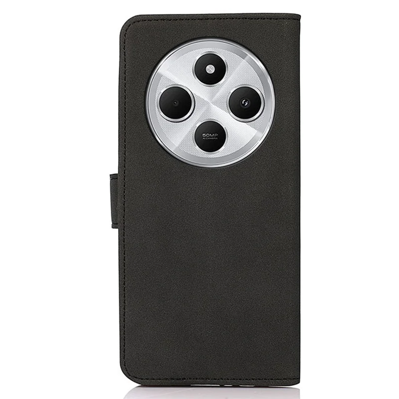 KHAZNEH For Xiaomi Poco C75 4G / Redmi 14R 5G / 14C 4G Stand Case PU Leather Wallet Phone Cover - Black