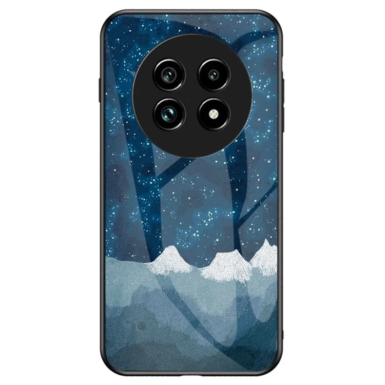 For Realme 13 Pro 5G (Global) / 13 Pro+ 5G (Global) Case Starry Sky Pattern Tempered Glass Phone Cover - Scattering Starry