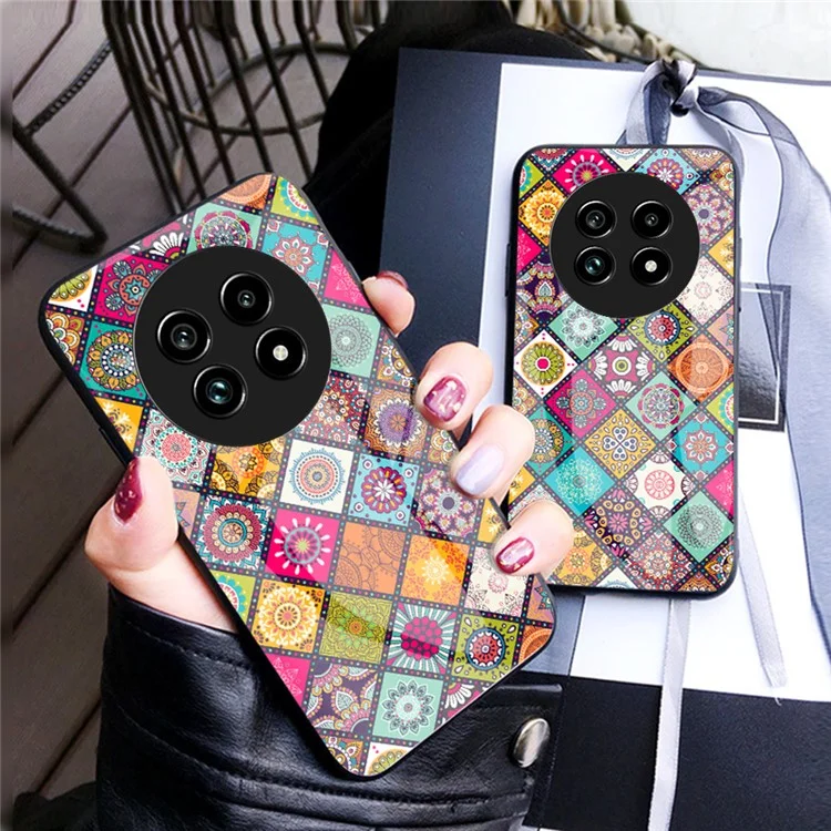 Para Realme 13 Pro 5g Case Kickstand Patternnic Padrão Tampa de Vidro Temperado Com Cinta - Padrão de Cores