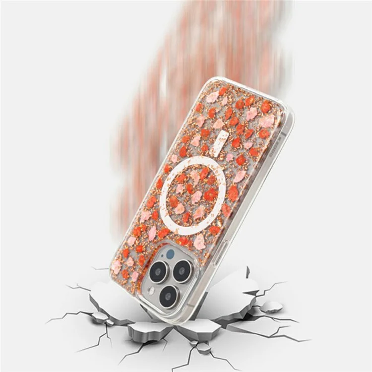 Серия Kzdoo Mag Flowers Для Iphone 16 Pro Case, Совместимый с Magsafe Antip-drop TPU+PC Phone Cople - Сирень