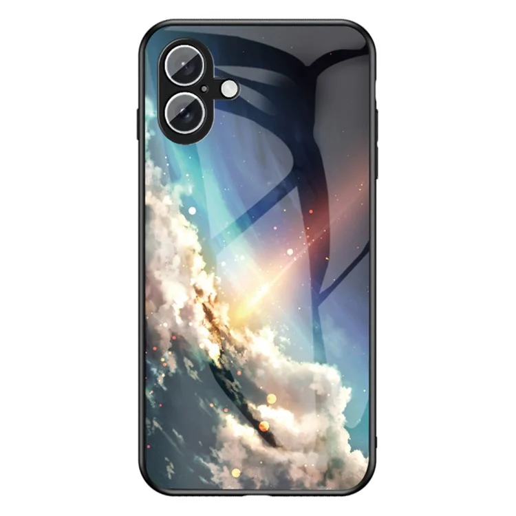 Para Iphone 16 Plus Case Starry Sky Patrón de Vidrio Templado Teléfono - Cielo Estrellado Brillante