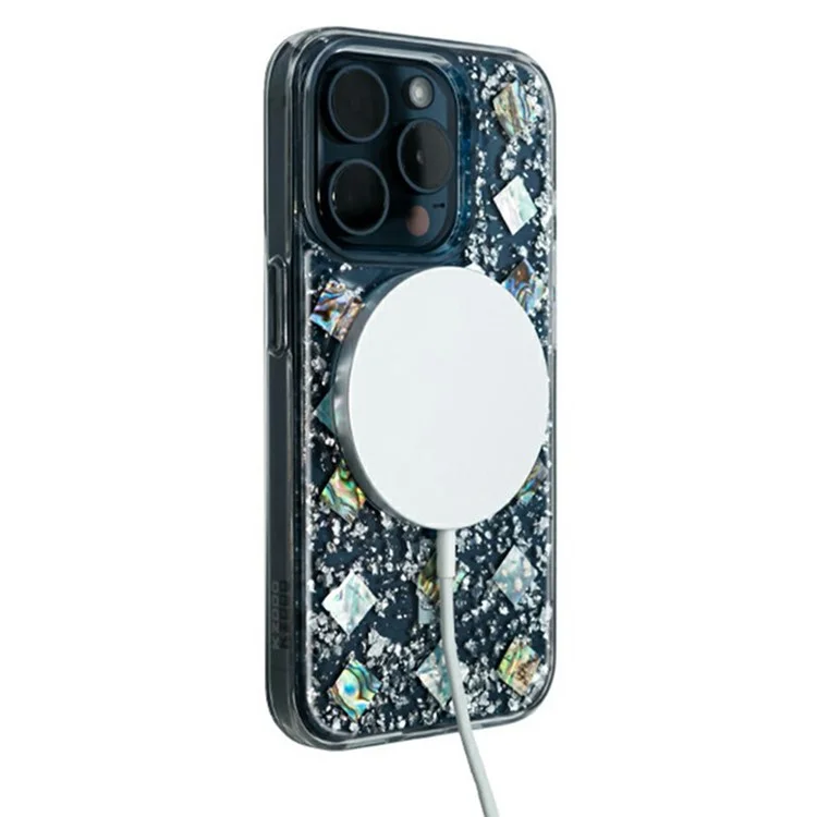 KZDOO Mag Flash Series for iPhone 16 Pro Case Compatible with MagSafe Seashell Shining TPU+PC Phone Cover - Gold