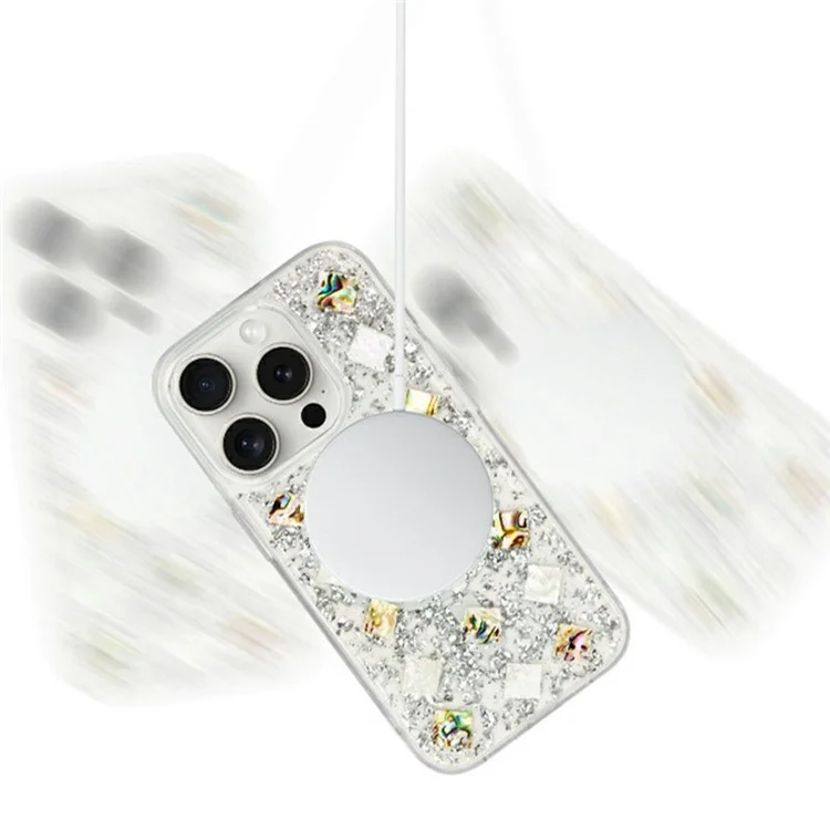 KZDOO Mag Flash Series for iPhone 16 Pro Case Compatible with MagSafe Seashell Shining TPU+PC Phone Cover - Gold