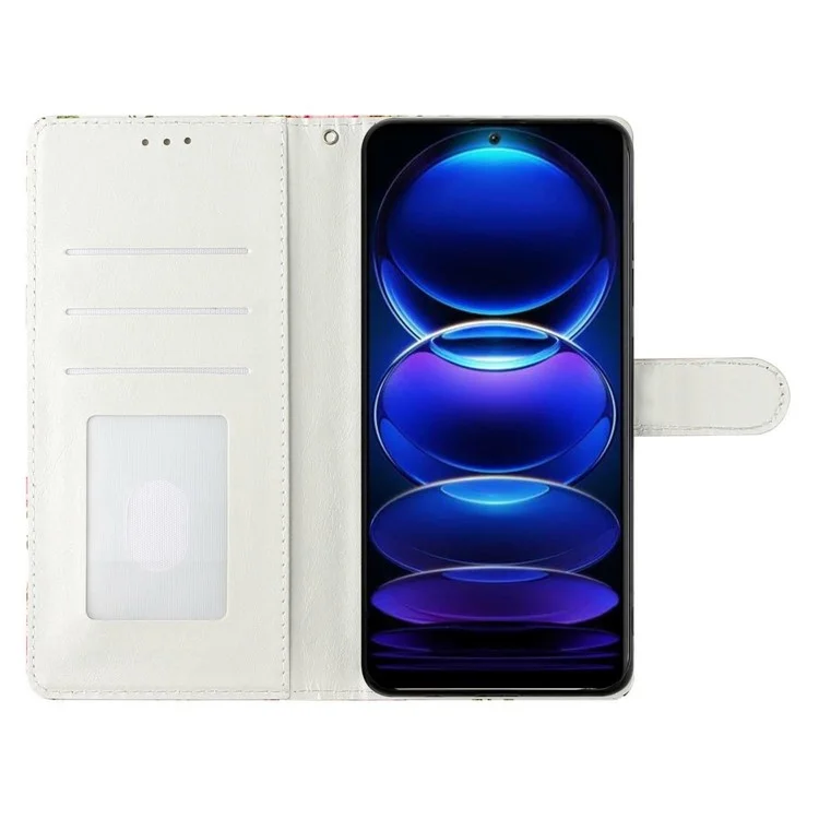 Для Xiaomi Poco C75 4G / Redmi 14R 5G / 14C 4G Чехол-книжка из искусственной кожи с узором, подставка, чехол для телефона со шнурком - синяя бабочка