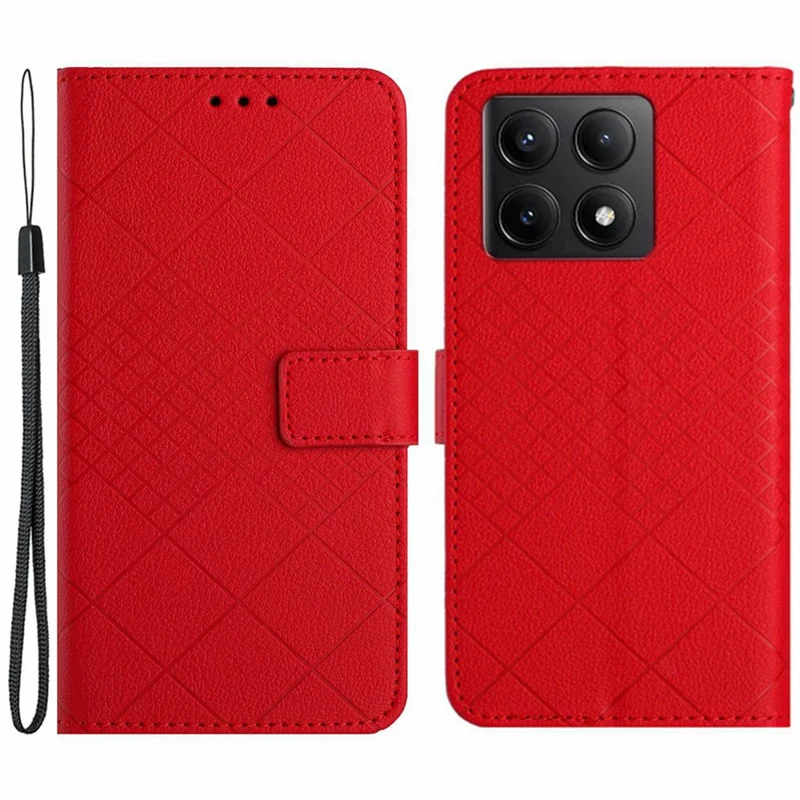 Ht06 Для Xiaomi 14t Calefe Phone Case Imtrint pu Flip Flip Folio Cover - Красный