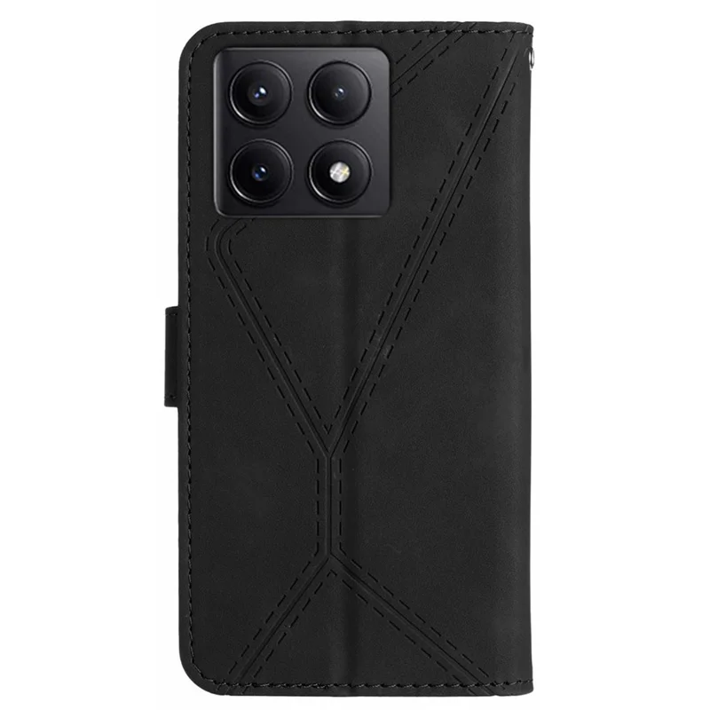 HT05 Для Xiaomi 14t Case Case Touch Lines PU - Черный