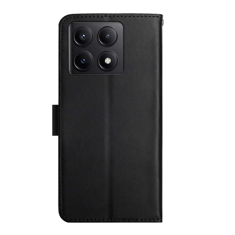 HT02 Para Xiaomi 14T Pro Case Genuine Cow Leather Phone Cover Nappa Texture - Preto