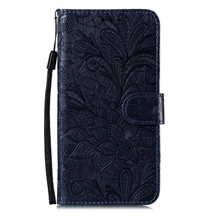 For Google Pixel 8 Pro Case Lace Flowers PU Leather Flip Wallet Phone Cover - Black