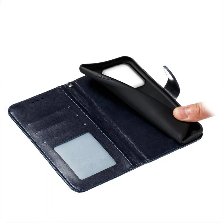 Per Motorola Bordo 40 5 g di Fiori in Pizzo PU Flip Worhatet Cover Del Telefono - Nero