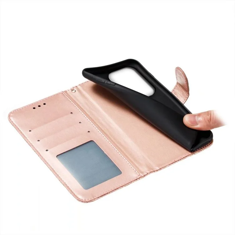 Para Honra, 200 Case Lite Lace Flores de Couro pu de Capa de Carteira de Couro - Rose Gold