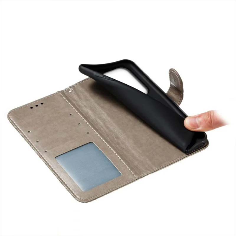 For Honor 200 Lite Case Lace Flowers PU Leather Flip Wallet Phone Cover - Grey