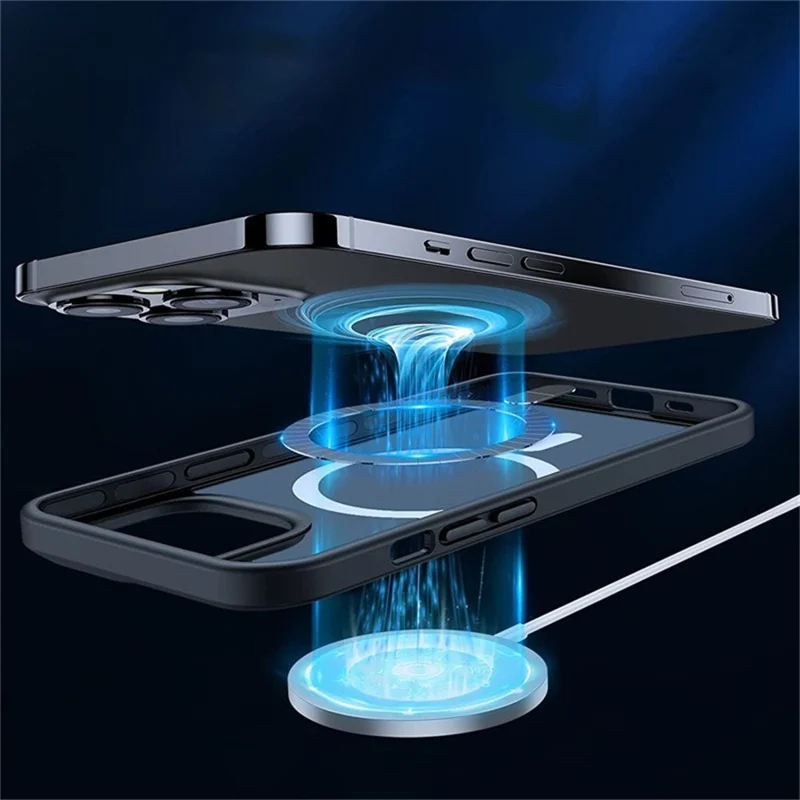 Bevas For Iphone 15 Pro Max Case, Совместимый с Magsafe Военного Плата за Защиту Pc+tpu. - Черный