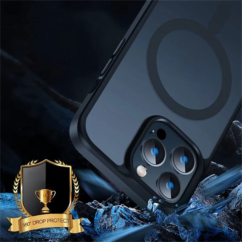 Bevas For Iphone 15 Pro Max Case, Совместимый с Magsafe Военного Плата за Защиту Pc+tpu. - Черный
