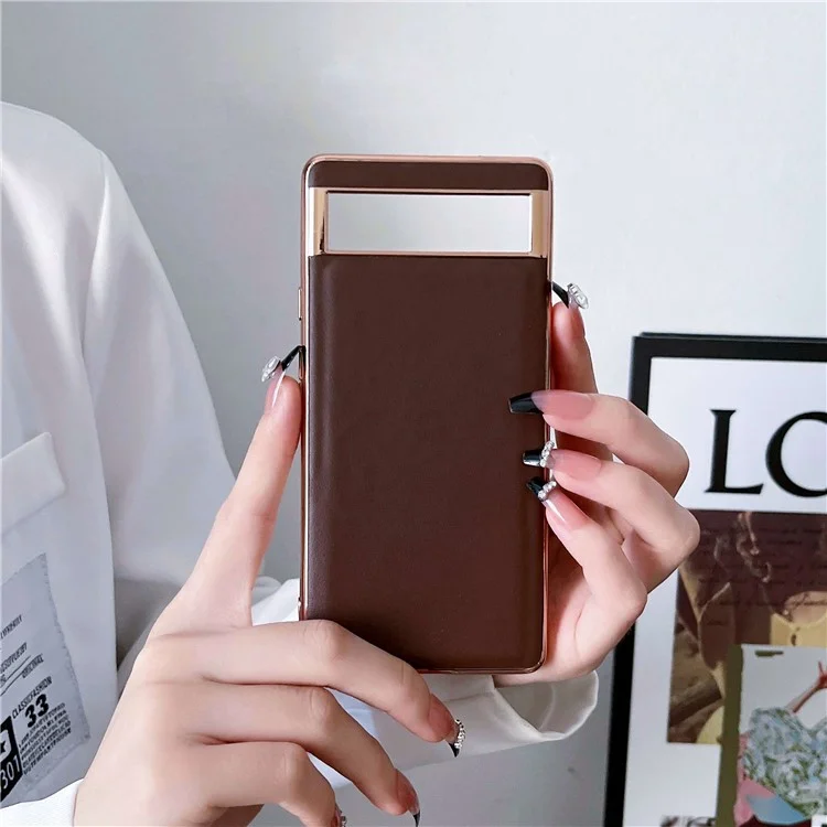 Funda para teléfono Google Pixel 7 5G Cubierta de cuero genuino chapado - Azul