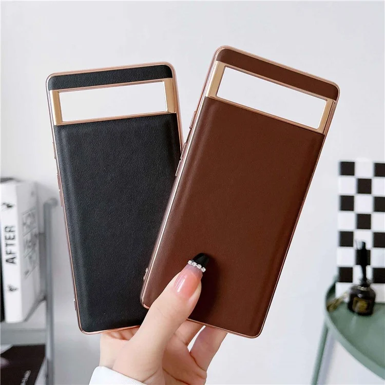 Funda para teléfono Google Pixel 7 5G Cubierta de cuero genuino chapado - Azul