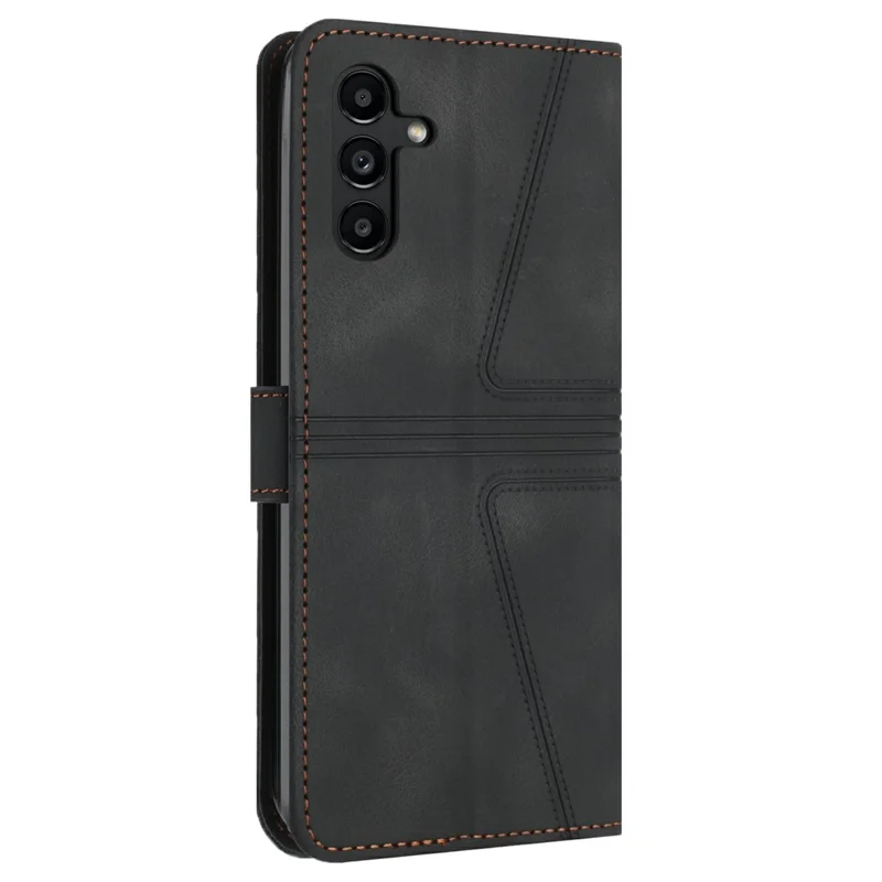 Per Samsung Galaxy A16 Case Triangle Exprinted Anti-Scratch Phone Wallet Cover - Nero