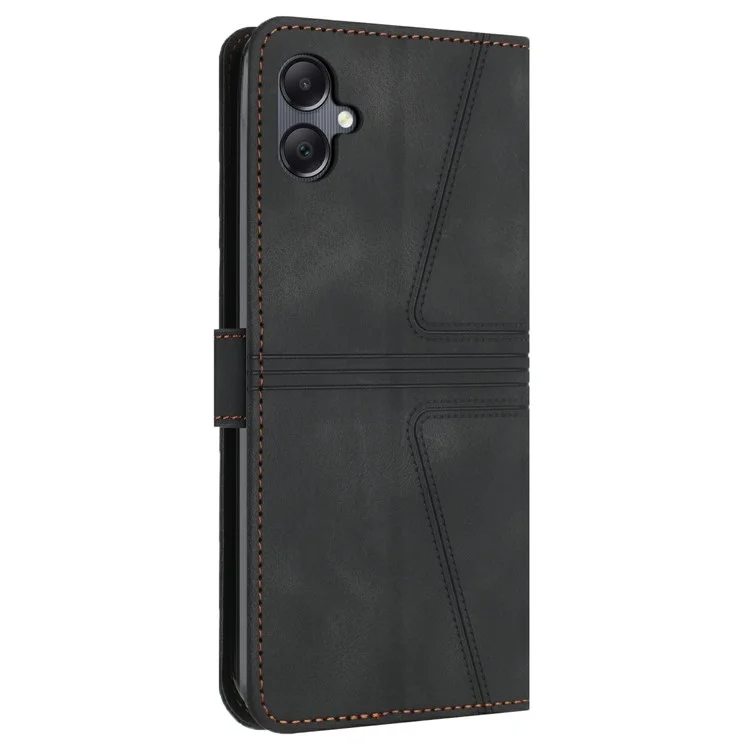 Para Samsung Galaxy A06 Case Triangle Impresión de la Billetera de Teléfono Anti-stratch - Negro