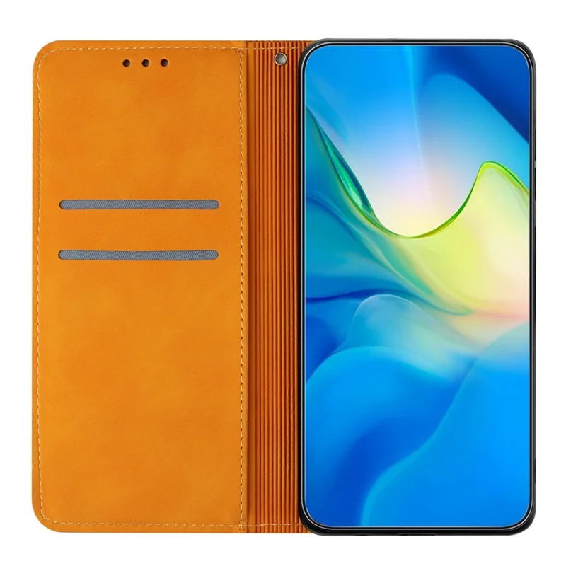 Para Samsung Galaxy A06 Case Tapa de Teléfono de Cuero de Billetera de Flores Impreso - Amarillo