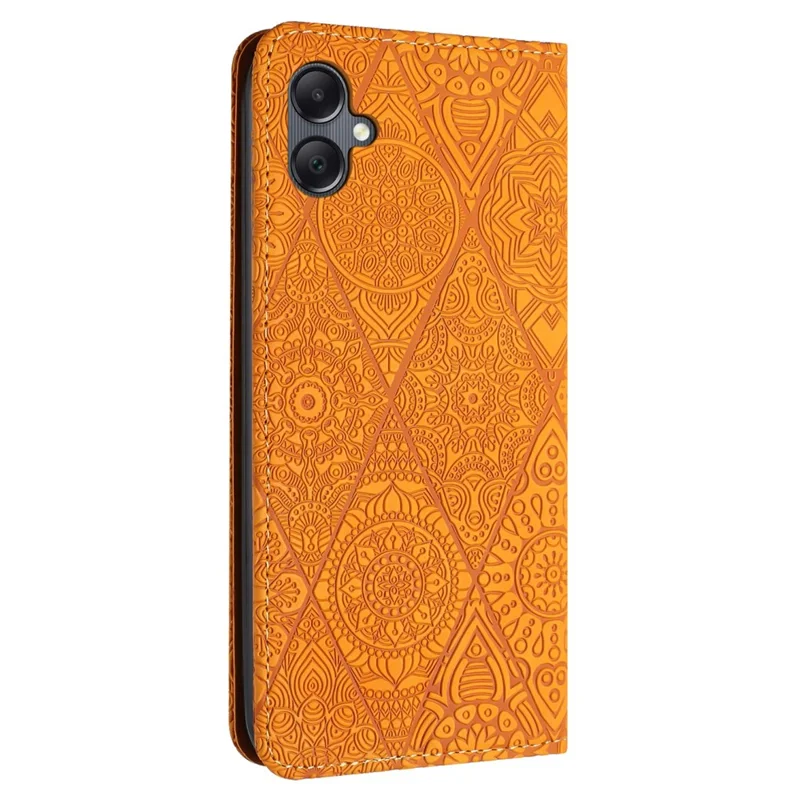 Para Samsung Galaxy A06 Case Tapa de Teléfono de Cuero de Billetera de Flores Impreso - Amarillo