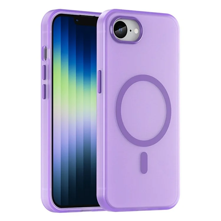 Étui pour iPhone 16e - Mince Translucide TPU + PC Magnétique - Violet Foncé