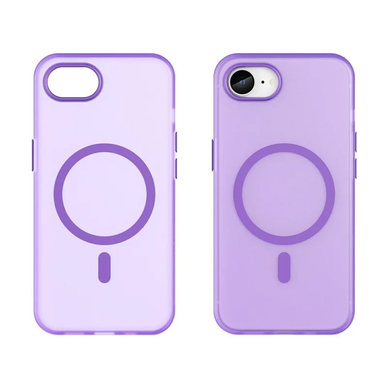 Étui pour iPhone 16e - Mince Translucide TPU + PC Magnétique - Violet Foncé