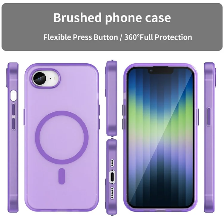 Étui pour iPhone 16e - Mince Translucide TPU + PC Magnétique - Violet Foncé
