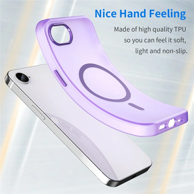 Étui pour iPhone 16e - Mince Translucide TPU + PC Magnétique - Violet Foncé