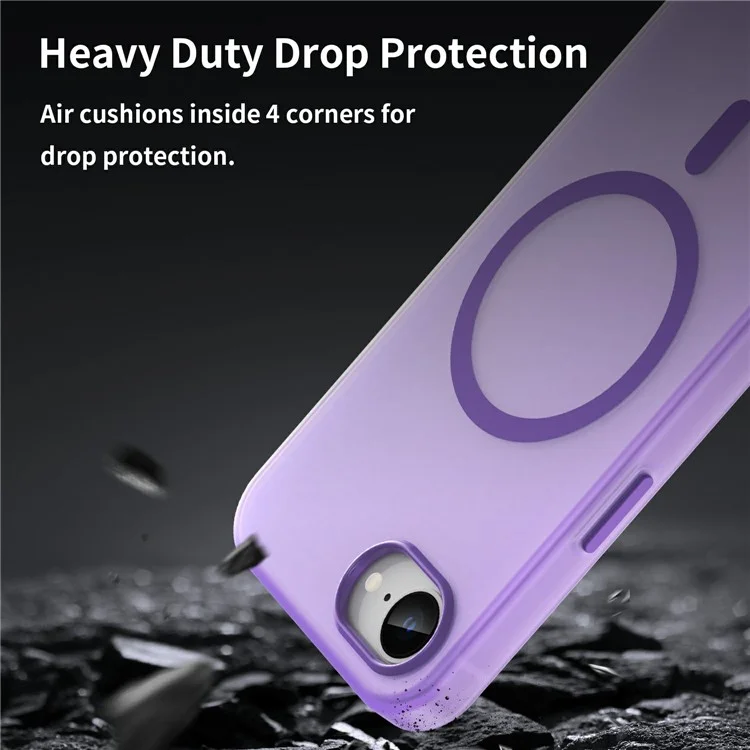Étui pour iPhone 16e - Mince Translucide TPU + PC Magnétique - Violet Foncé