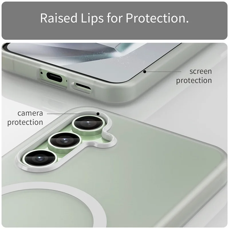 Per Samsung Galaxy S24 FE Custodia Compatibile con MagSafe TPU + PC Slim Opaco Traslucido Custodia per Telefono - Bianco