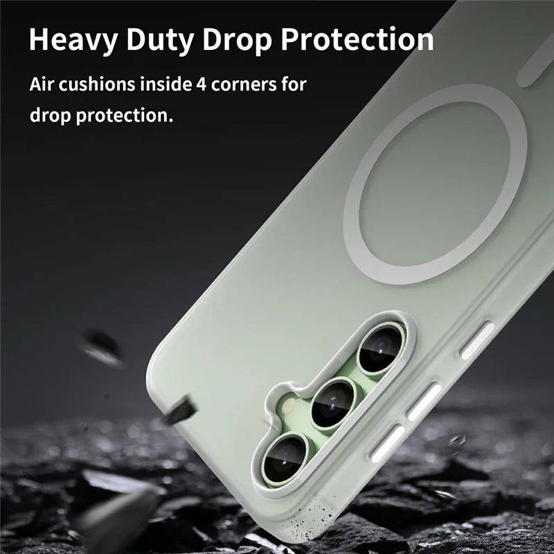 Per Samsung Galaxy S24 FE Custodia Compatibile con MagSafe TPU + PC Slim Opaco Traslucido Custodia per Telefono - Bianco