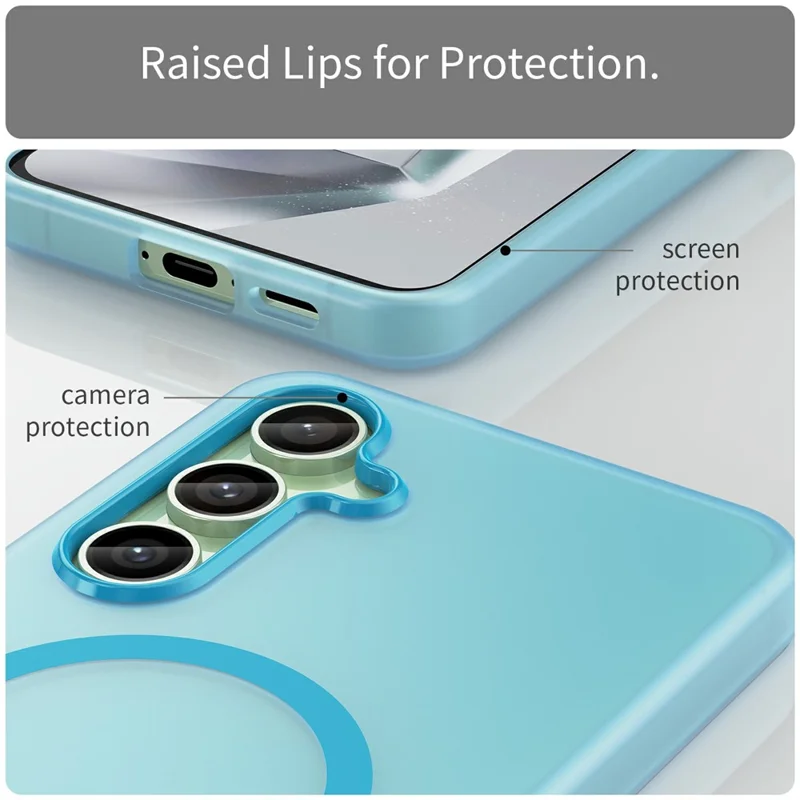 For Samsung Galaxy S24 FE Magnetic Case TPU + PC Slim Matte Translucent Phone Cover - Blue
