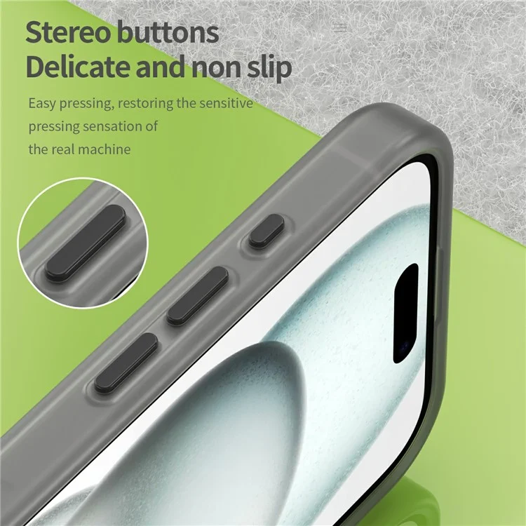 Für iPhone 16 Case kompatibel mit MagSafe TPU + PC Slim Matte Transluzente Handyhülle - Schwarz