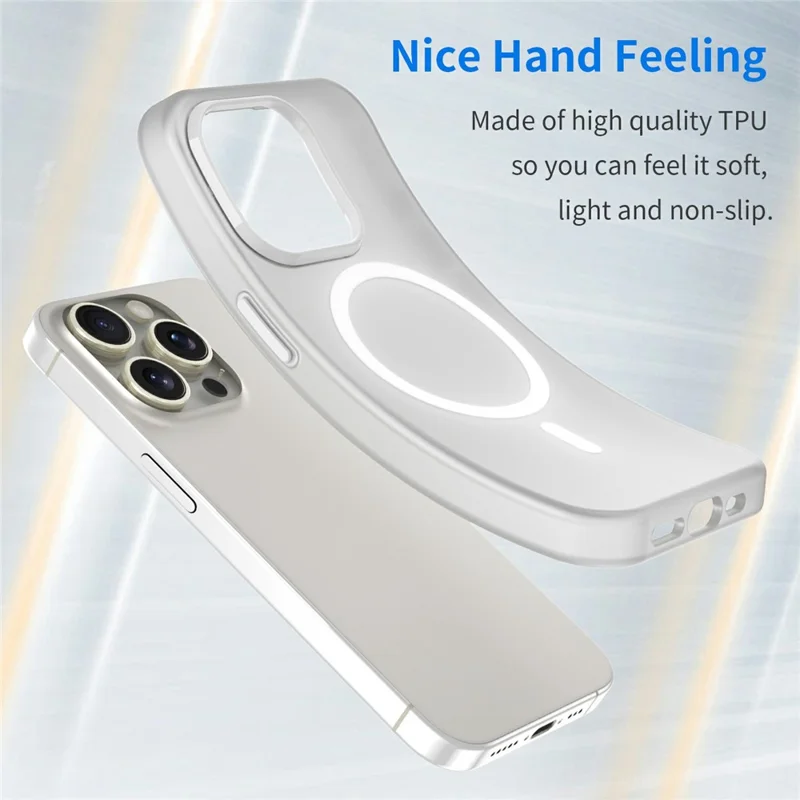 For iPhone 16 Pro Case Compatible with MagSafe TPU + PC Slim Matte Translucent Phone Cover - White
