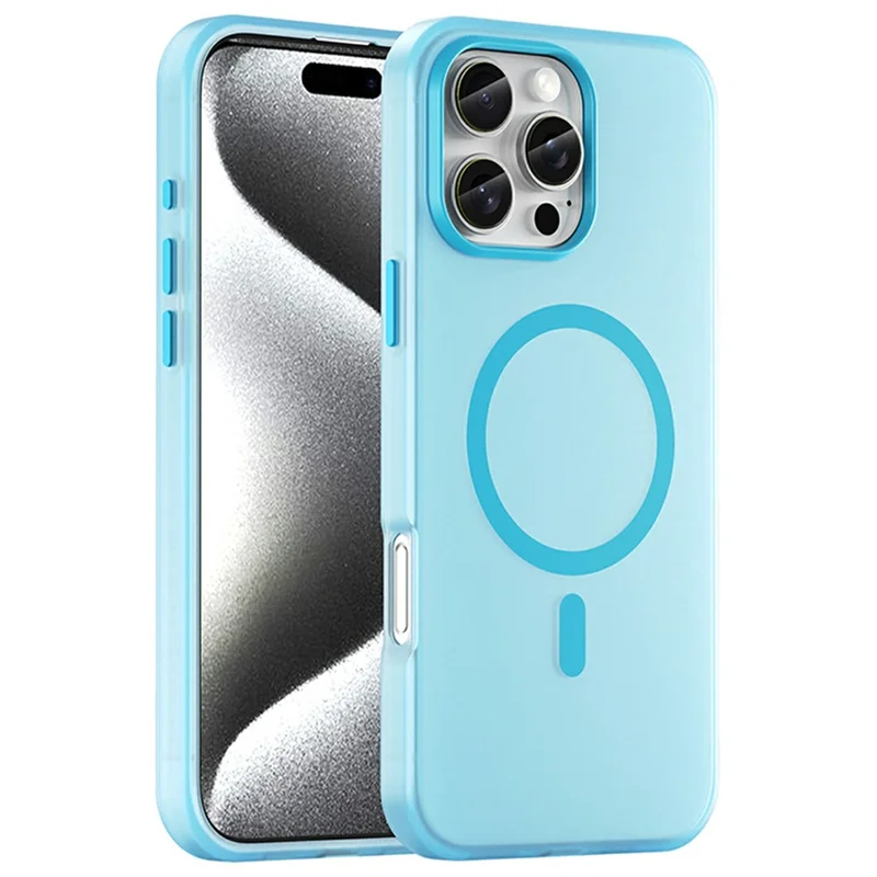 For iPhone 16 Pro Max Case Compatible with MagSafe TPU + PC Slim Matte Translucent Phone Cover - Blue