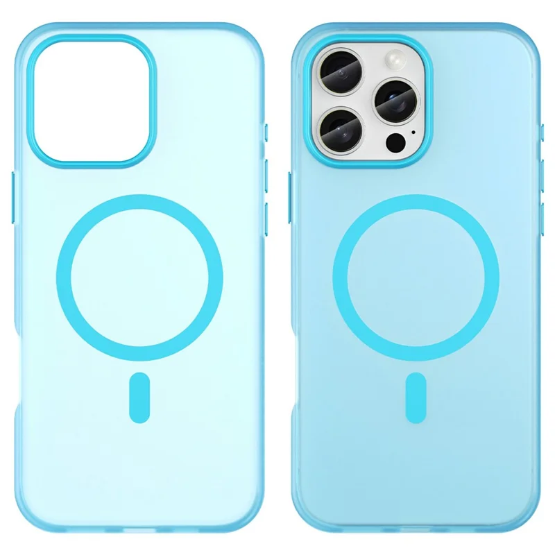 For iPhone 16 Pro Max Case Compatible with MagSafe TPU + PC Slim Matte Translucent Phone Cover - Blue